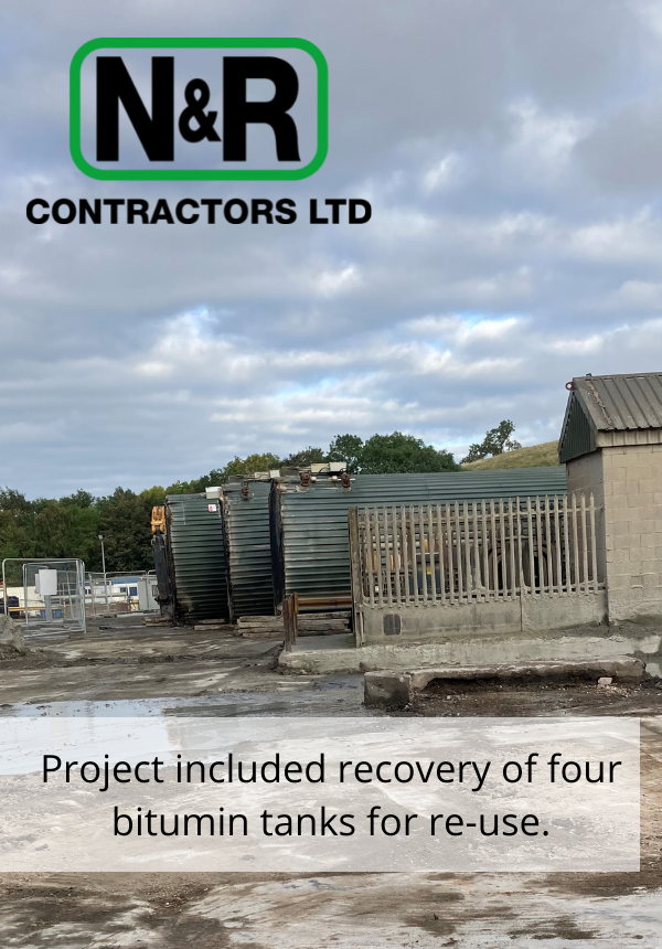 2 Asphalt Project Included Recovery Of Four Bitumin Tanks For Re Use.